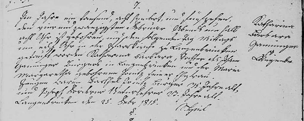 1815 - Geburt Ganninger, Katharina Barbara