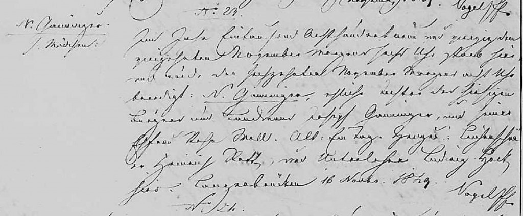 1849 - Tod Ganninger, Tochter von Joseph